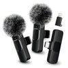 HITOZON Mini Wireless Mobile Lavalier Microphone for Iphone/Android Smartphones - Portable USB-C Lapel Mic with ABS, USB Cable, 1-Touch Recording, Mute Function for Business Audio/Video Recording, Plug-And-Play Vlogging Equipment