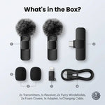 HITOZON Mini Wireless Mobile Lavalier Microphone for Iphone/Android Smartphones - Portable USB-C Lapel Mic with ABS, USB Cable, 1-Touch Recording, Mute Function for Business Audio/Video Recording, Plug-And-Play Vlogging Equipment