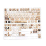 Vintage Side-Engraved Translucent Keycaps, Heat Transfer Process, Matte Finish, Compatible with Wooting, Gaming Personality Boxed, Sublimation Keycap, Gaming Keyboard Keycap