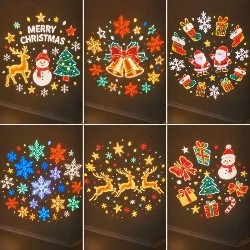 2026 USB Plug-In Christmas Projector Night Light, 6+ Holiday Patterns LED Ceiling Projection Lamp, Christmas Tree Nightlight, Warm LED Room Decor for Bedroom, Party, Xmas Gifts for Kids Family