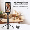 All-In-1 Folding Handheld Selfie Stick Tripod with Bluetooth Remote & Hook, Silicone-Stabilized Telescopic Pole for Cellphone/Mobile, Box-Packaged Accessories for Women, Portable Travel Streaming Gear for Iphone/Android