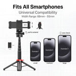 All-In-1 Folding Handheld Selfie Stick Tripod with Bluetooth Remote & Hook, Silicone-Stabilized Telescopic Pole for Cellphone/Mobile, Box-Packaged Accessories for Women, Portable Travel Streaming Gear for Iphone/Android