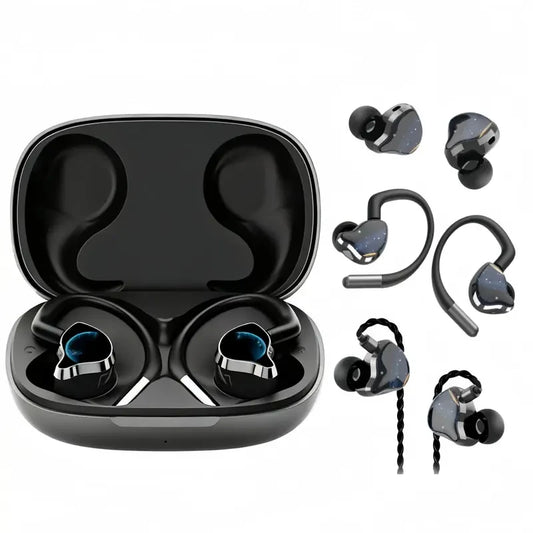 2×3-In-1 Hybrid Magnetic Bluetooth Earbuds with Cable, Built-In Sound Card, 0 Latency Instant Monitoring, 10Mm Dynamic Audio, High-Fidelity Listening, Detachable Wired Headset for Singing Streaming, PC, Phone