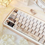 Vintage Side-Engraved Translucent Keycaps, Heat Transfer Process, Matte Finish, Compatible with Wooting, Gaming Personality Boxed, Sublimation Keycap, Gaming Keyboard Keycap