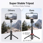 All-In-1 Folding Handheld Selfie Stick Tripod with Bluetooth Remote & Hook, Silicone-Stabilized Telescopic Pole for Cellphone/Mobile, Box-Packaged Accessories for Women, Portable Travel Streaming Gear for Iphone/Android